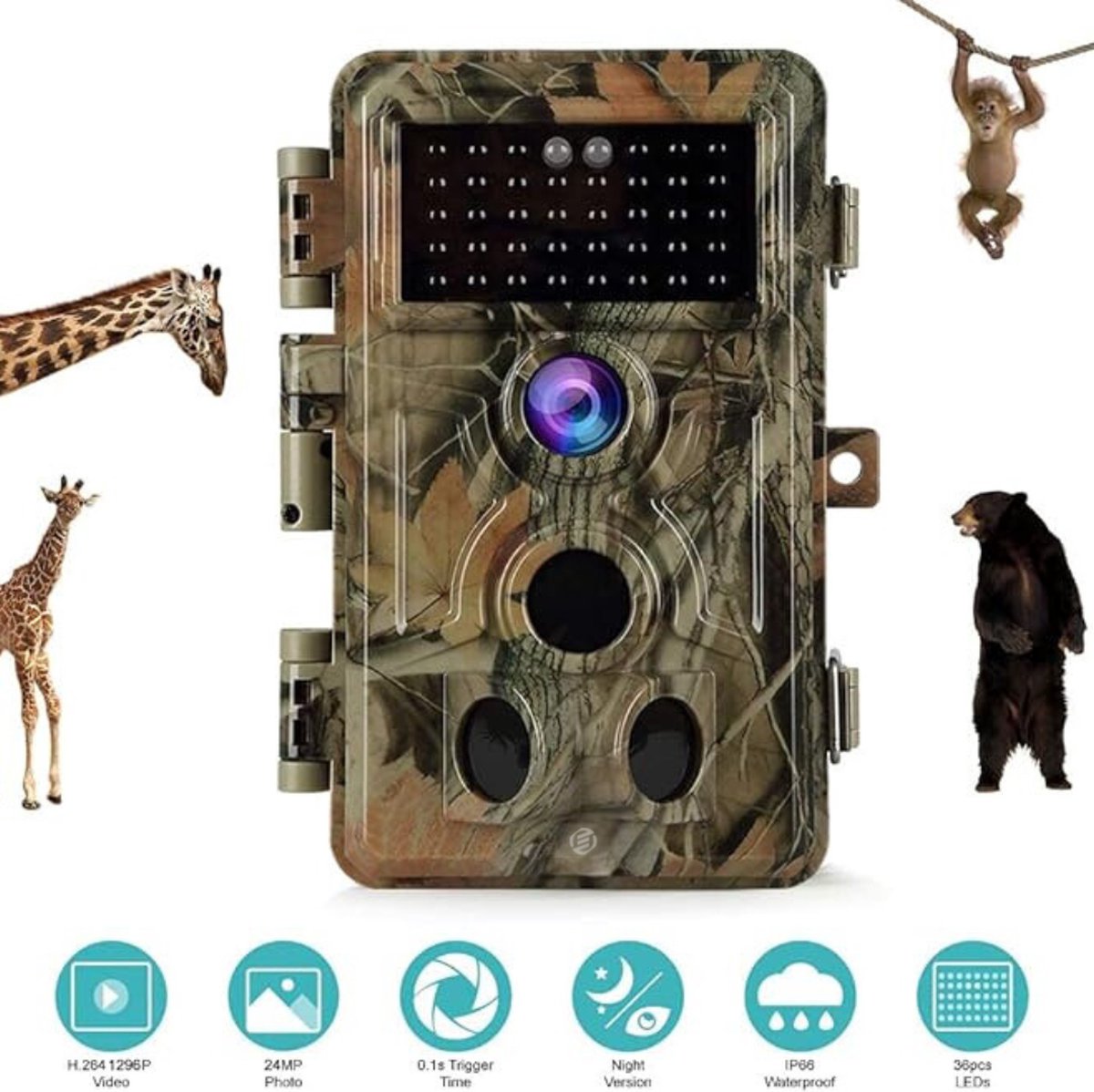 Equivera Wildcamera - wildcamera voor buiten - buitencamera met nachtzicht - wild camera