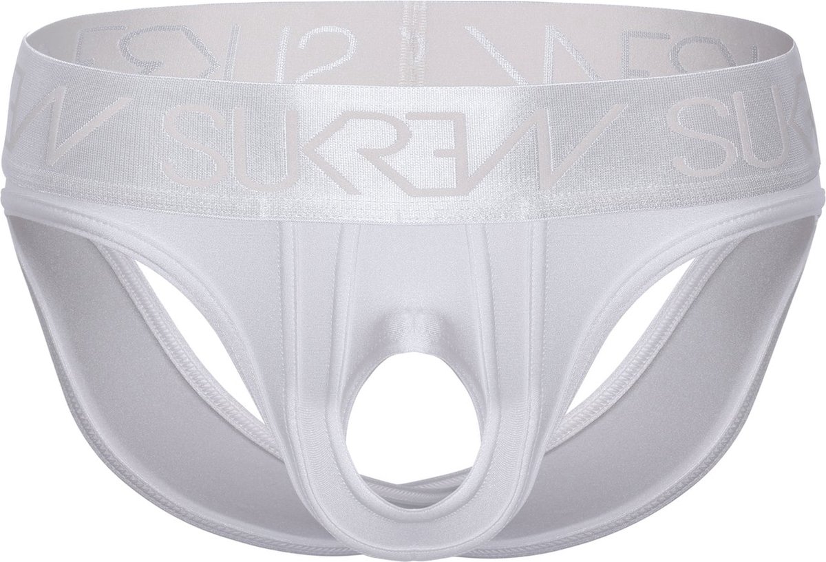 Goedkoopste SUKREW U-Style V-Brief White Shimmer - MAAT L - Erotisch Heren Ondergoed - Slip voor Man - Sexy mannen Slip