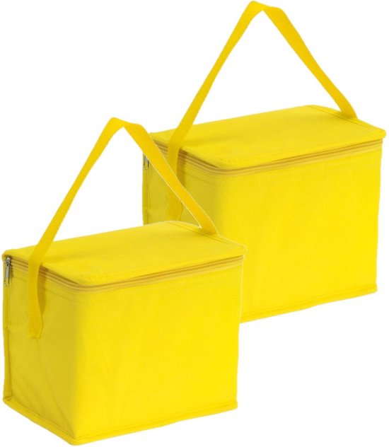 Kleine koeltas voor lunch - geel - 20 x 13 x 17 cm - 4.5 liter - Koeltassen - medicijnen/sixpack van Toivo — afbeelding 2