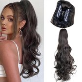SassyGoods Ponytail Extensions Donkerbruin - Clip In Hairextensions - Brazilian Paardenstaart Extension - Haarverlenging - Haarstuk - 45 cm