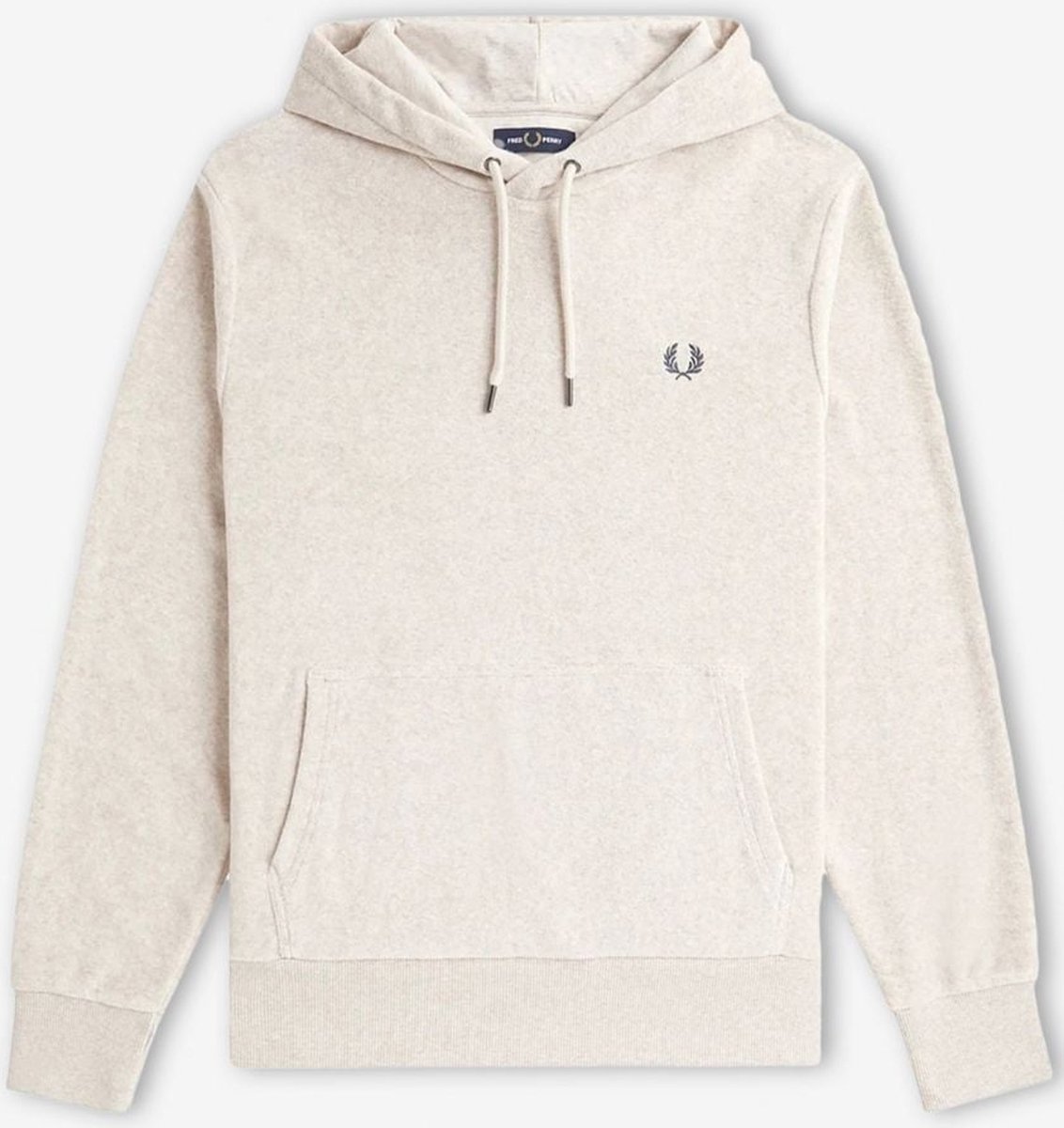 Fred Perry Towelling Crewneck Hoodie Porridge Marl Wit