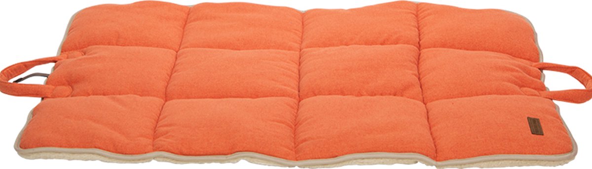 Animal Boulevard reismat 100 x 75 cm met twee handvatten - makkelijk in onderhoud - pluche + oranje textiel