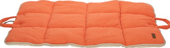 Tapis de voyage Animal Boulevard 100 x 75 cm avec deux poignées - facile d'entretien - peluche + textile orange