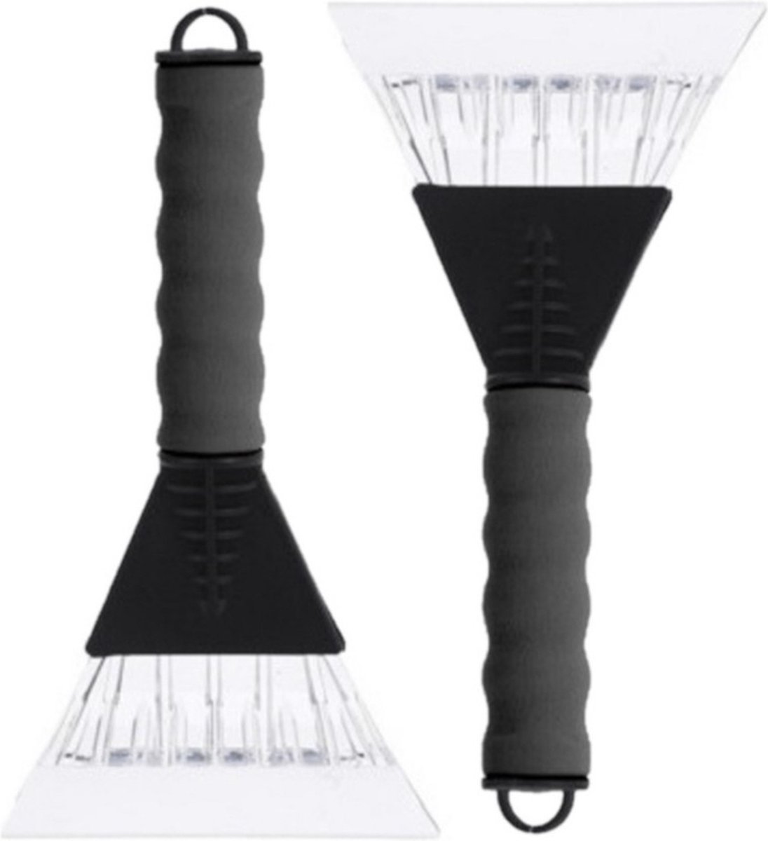 2x stuks ijskrabber/raamkrabber auto met foam grip�- Grijs - Kunststof - 26 x 13 cm - Ruitenkrabber
