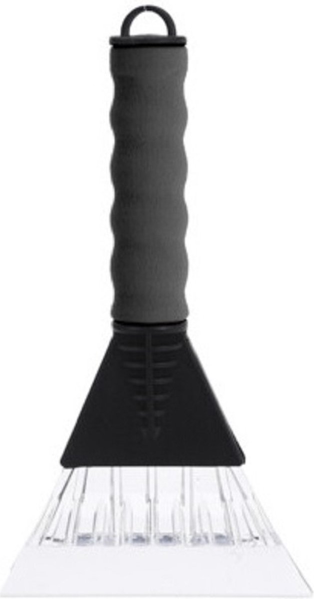 IJskrabber - grijs - met foam grip - kunststof - 26 x 13 cm - Ruitenkrabber auto - raamkrabber autoruit - autoraam krabber