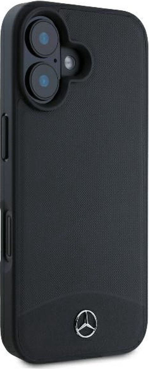 Mercedes-Benz Geschikt voor Apple iPhone 16 - Geschikt voor Mag - Textured Backcover hoesje - Zwart van Merkloos — afbeelding 5