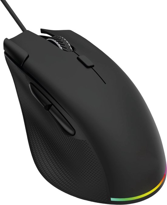 Bedrade Gaming Muis - Macro Computermuis - Geschikt voor RPG,, FPS, MMORPG, MMOBA Games - USB Aansluiting - Gamingmuis met Rapid Fire Knop - 7200 DPI - RGB Verlichting - Optische Sensor