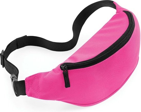 Bagbase Heuptasje/buideltasje - 1x - fuchsia roze - 38 x 14 x 8 cm - festivaltasjes - Reis/vakantie/wandel tasje