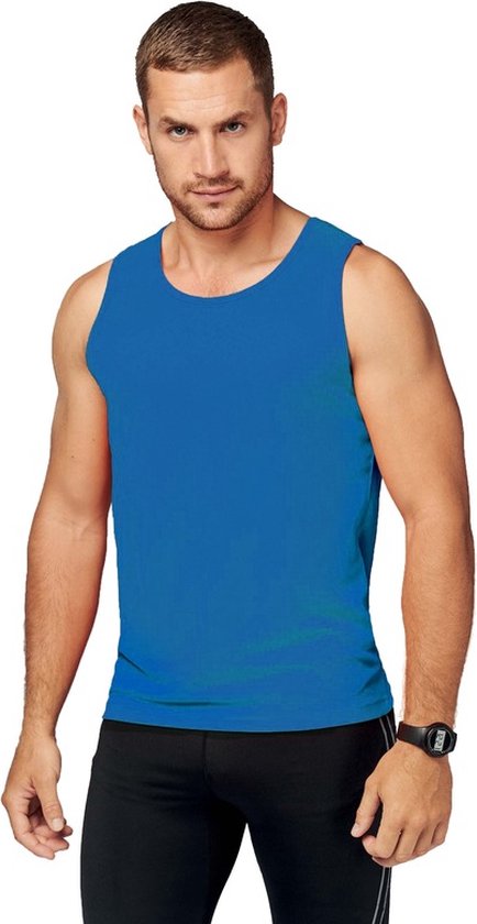 Foto: Blauw sport singlet voor heren xl