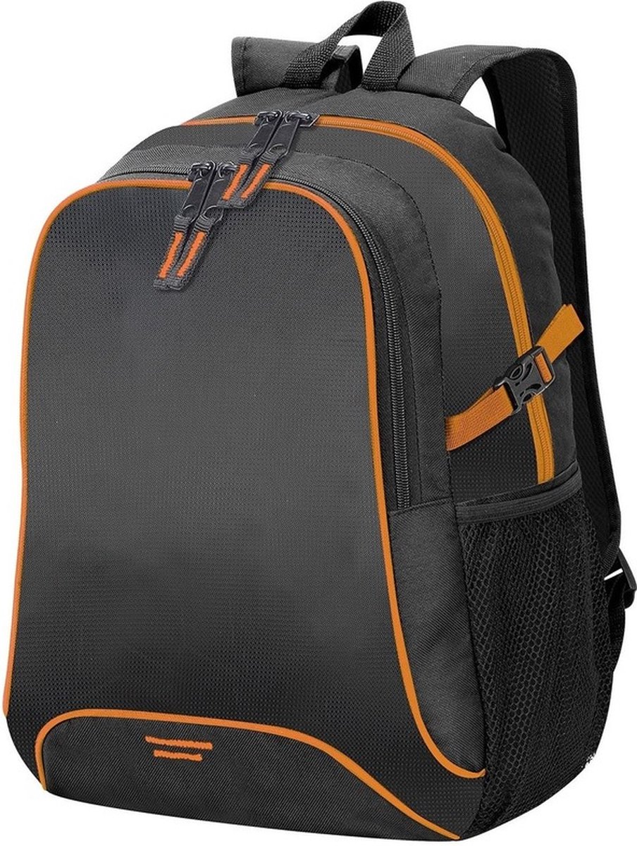 Shugon Rugtas - zwart/ oranje - 30x44 cm - allround rugzak - schooltas -