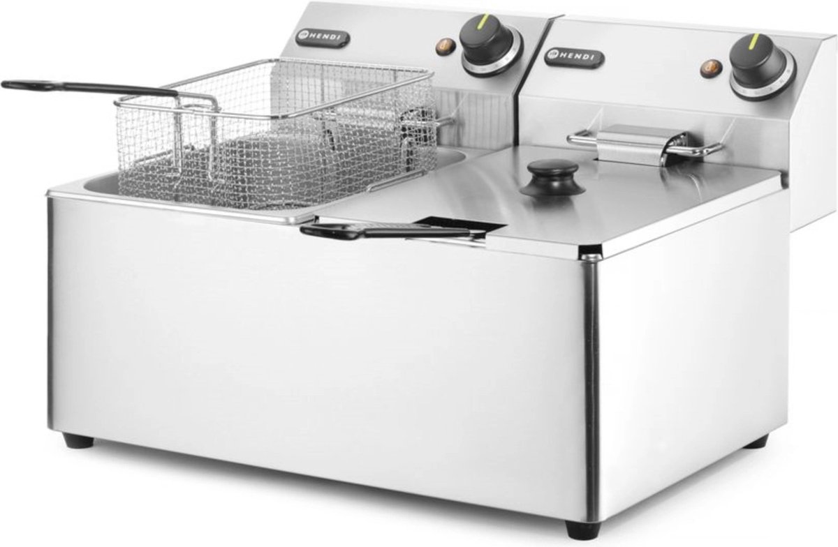 Hendi Frituurpan 2x 8 Liter - Friteuse Kitchen Line - 230V / 7kW - 55x43x(H)345cm