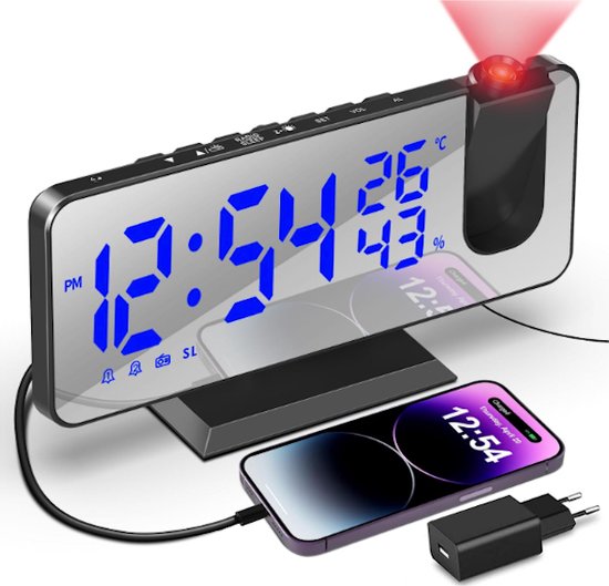 Soundmaster FUR6100SI - Radiogestuurde wekkerradio met projectie | Online bestellen bij Gizmo Retail - Gizmo Retail
