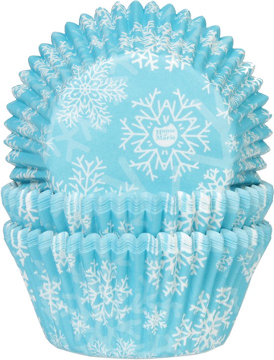 House of Marie Cupcakevormpjes - IJskristal Blauw (Frozen) - 50x33mm - 50 stuks