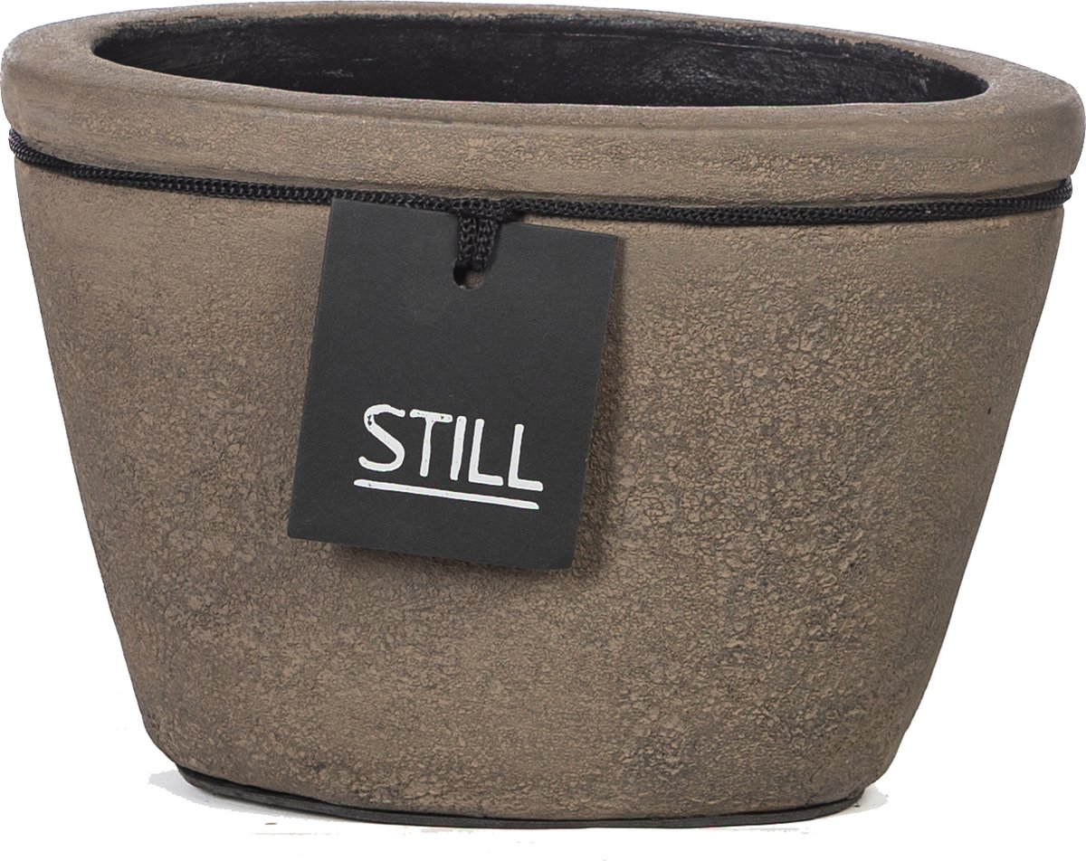 STILL - Vaas Ovaal - Lijn - Dark - Bruin - 23 x 14 cm