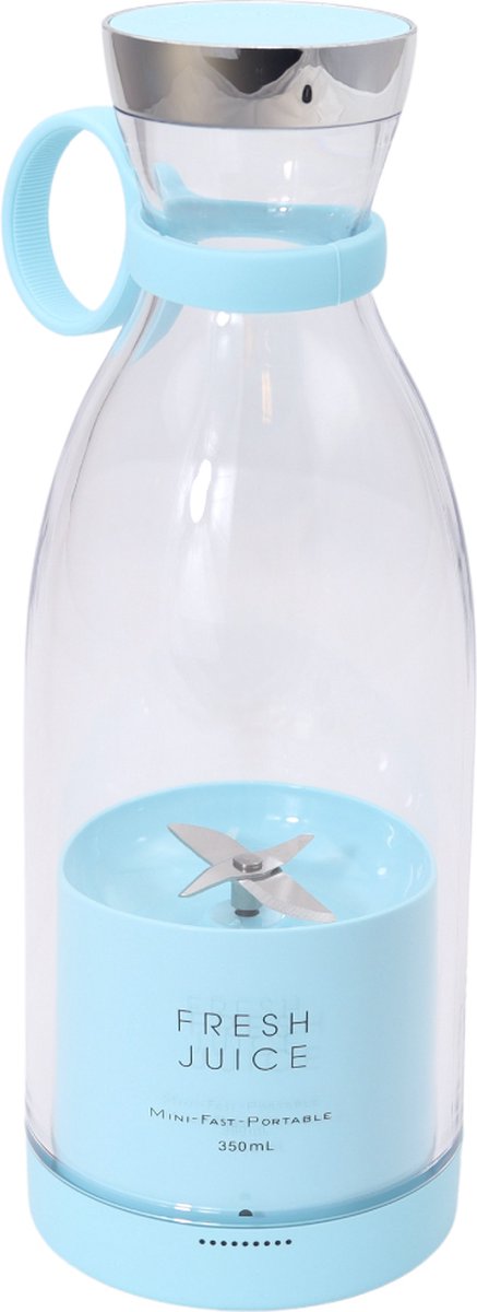 Blauwe Draadloze Blender To Go - Smoothie maker voor onderweg! - Draagbare mini blender blauw - Mixer voor smoothies - Draadloos opladen mogelijk! - Handmixer voor gezonde drankjes van Merkloos — afbeelding 5