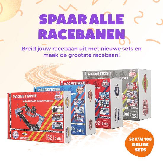 Coblo racebaan - Zwart - 70 stuks | Eindeloos speelplezier