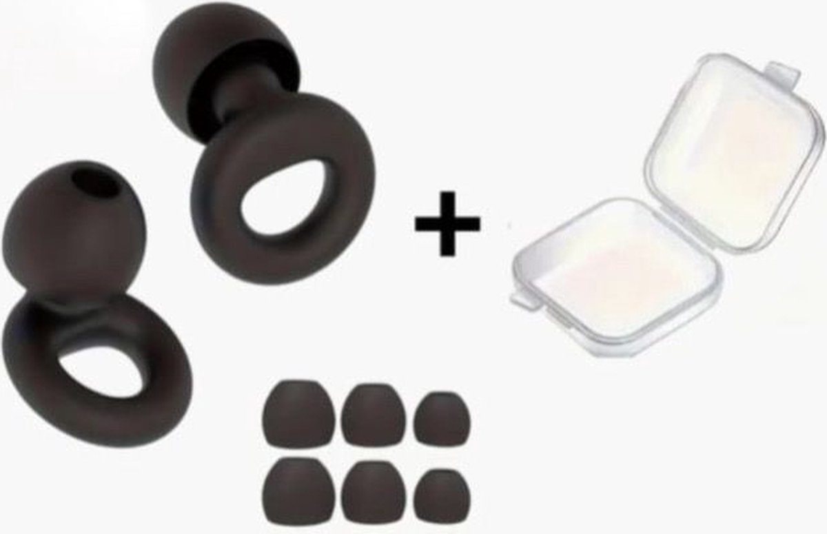 Goedkoopste Party Plugs - Loop Earplugs Quiet - Reizen - Overprikkeling - Loop Earplugs - Oordopjes draadloos - Zwart - SNR 26 dB - Inclusief Opbergdoosje - Festival Oordopjes - Herbruikbare Gehoorbescherming - Siliconen voor Slaap en Gevoeligheid - 8 Dop