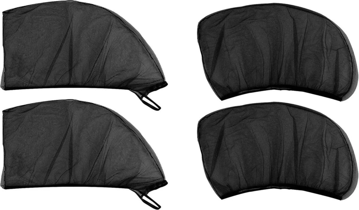 Raamhor auto - Insecten net auto raam - Hor autoraam voor en achter - 4 stuks - Insecten hor - Hor tegen muggen auto - Kamperen - Kamperen hor