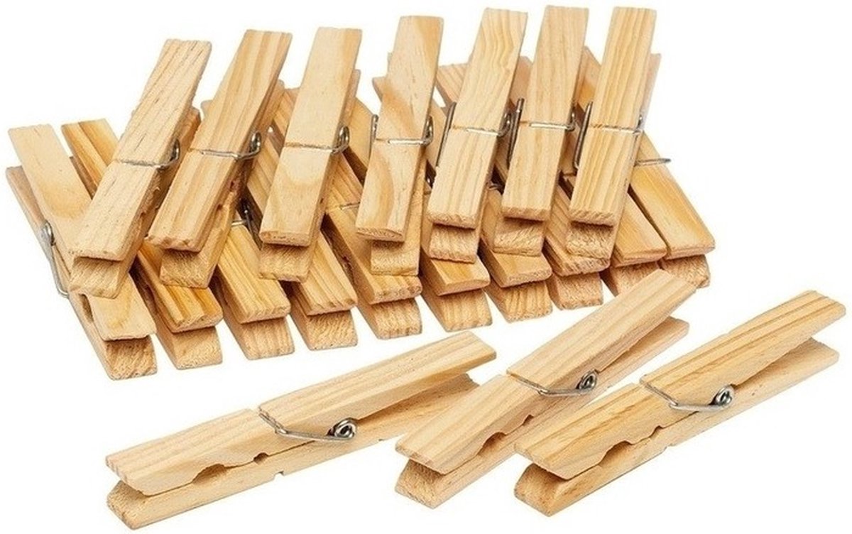 Goedkoopste 50x Houten wasknijpers/wasgoedknijpers 7 cm - Huishouding - Huishoudelijke producten - De was doen - Wasknijpers - Wasgoedknijpers