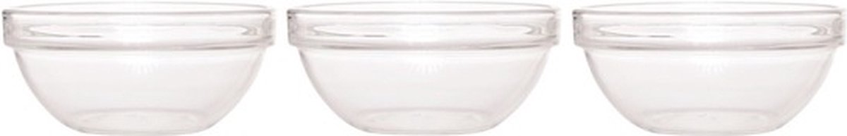 Luminarc Salade schaal/slakom van glas - 3x - Dia 20 cm - Schalen en kommen - Keuken accessoires