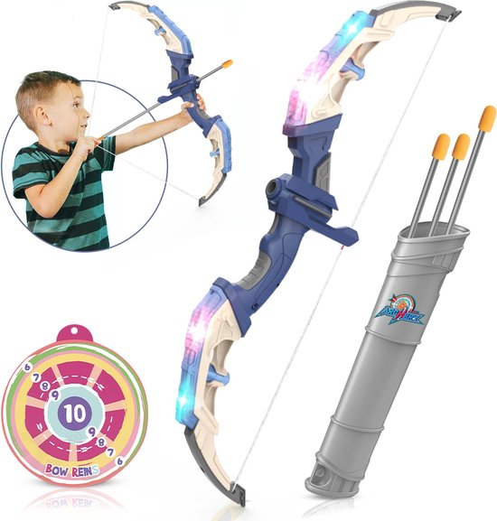 Complete Pijl En Boog Set - Blauw - Pijl en Boog Kinderen - Boogschieten - 63x13x2cm - Handboog - Pijl en Boog Volwassenen - Pijl en Boog Speelgoed