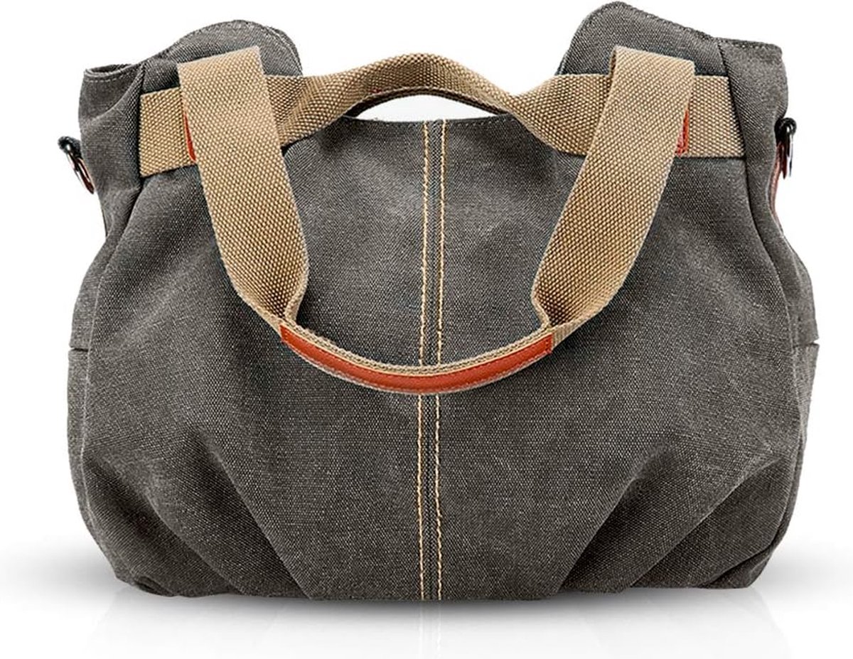 Riokem ® Tijdloze Canvas Draagtas voor Vrouwen en Meisjes met Meerdere Compartimenten