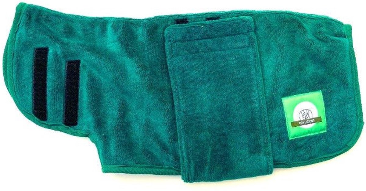 Cavlicious® hondenbadjas - zware kwaliteit - microvezel - groen - 2XL