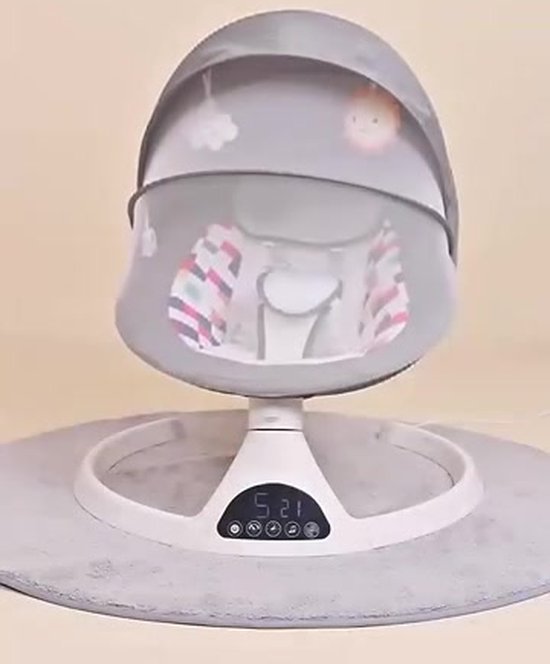 Bioby elektrische babyswing met 5-punts-harnas en 5 schommelstanden