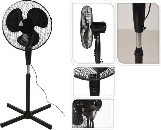 Statiefventilator BRASQ met remote 40cm zwart Nederland BV