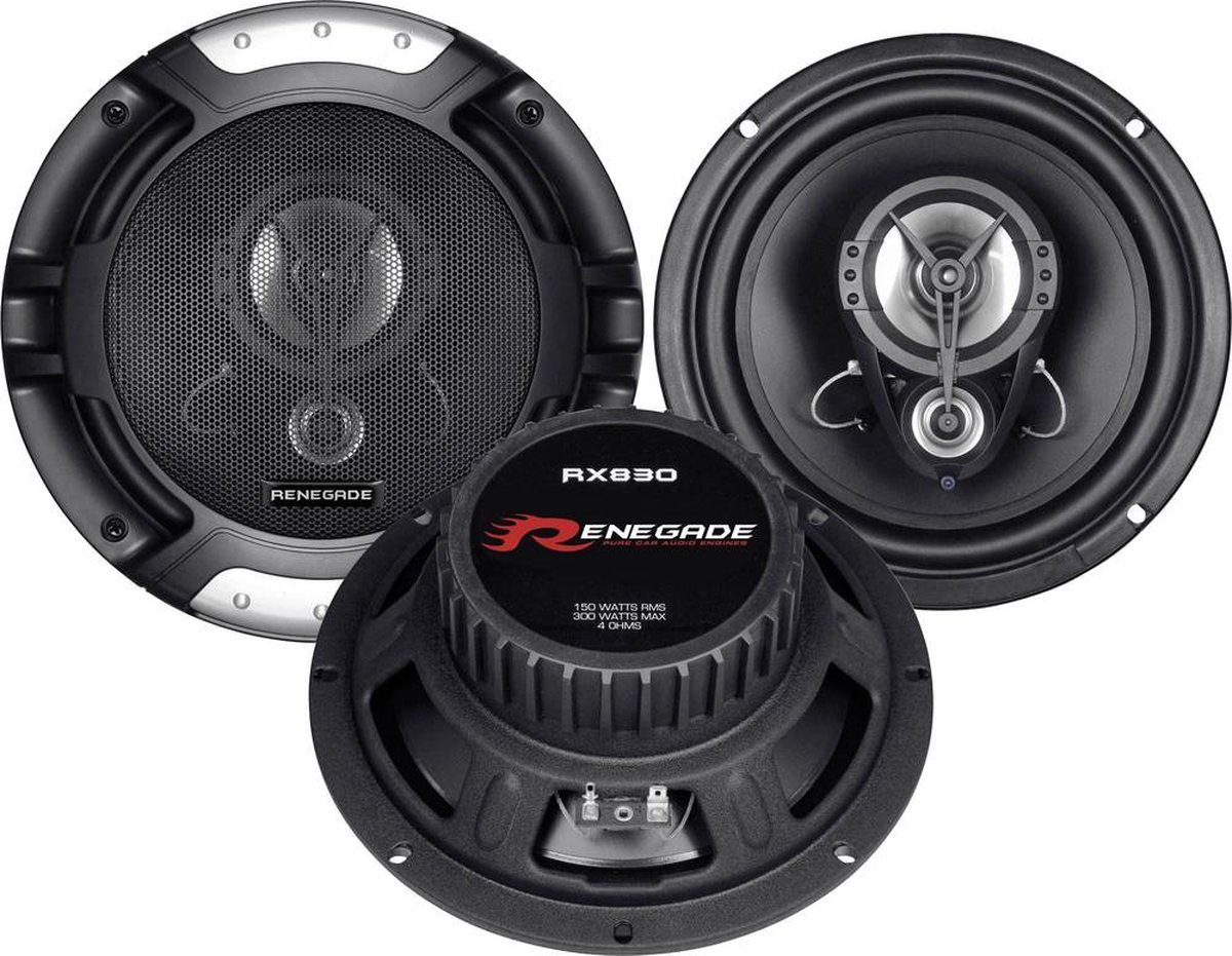 Renegade RX830 3-weg triaxiale inbouwluidspreker 300 W Inhoud: 1 stuk(s)