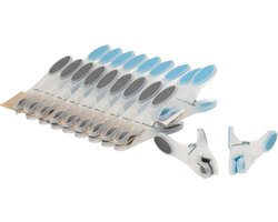 Soft grip wasknijpers -20x - kunststof - transparant - 8 cm
