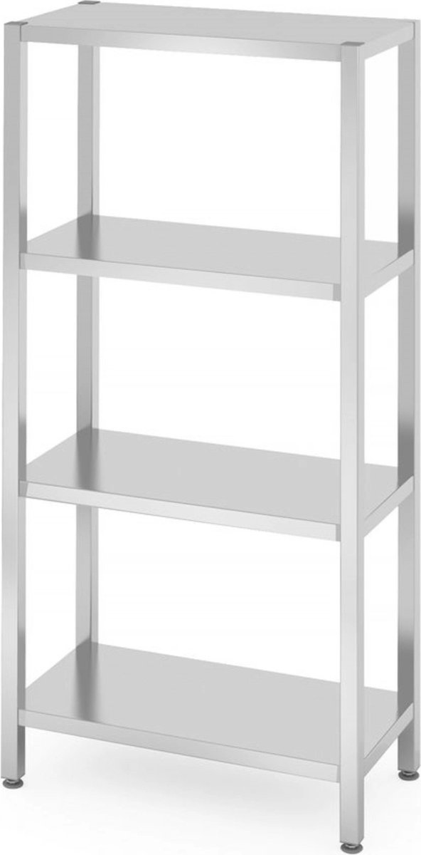 HENDI Opbergrek met 4 verstelbare planken – roestvrij staal – 800x400x1800 mm