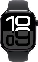 Bol.com Apple Watch Series 10 - Wifi + 4G - 46mm - Zwarte Aluminium Case met Zwart Sportbandje - S/M aanbieding