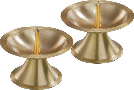 Trend Candles 2x Luxe metalen kaarsenhouders goud