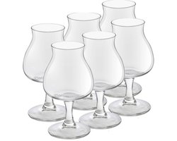 Royal Leerdam Speciaal Bierglazen Lund - 6x stuks - 260 ml - Hoog glas op voet - Belgische bieren special