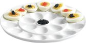 Eieren/hapjes serveerschaal wit 26 cm - Serveerschalen/serveerbladen - porselein