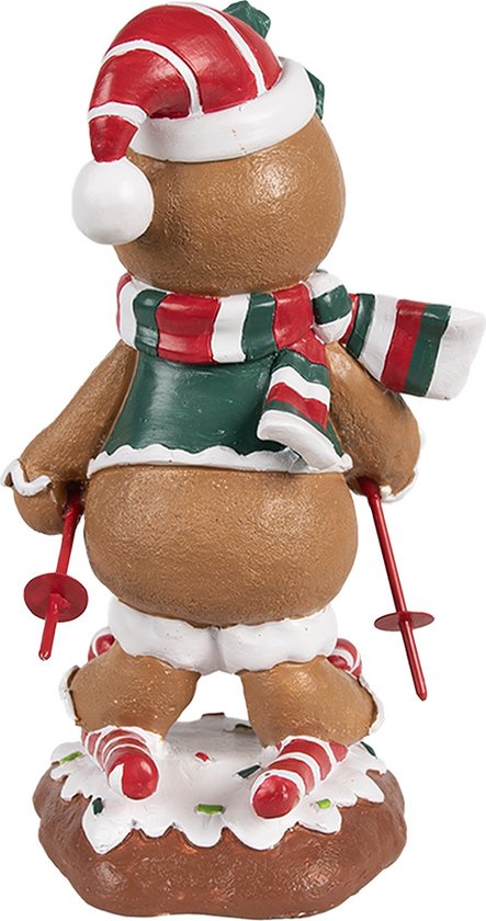 Clayre & Eef Figure de Noël Bonhomme en pain d‘épice 12x11x21 cm Marron Plastique