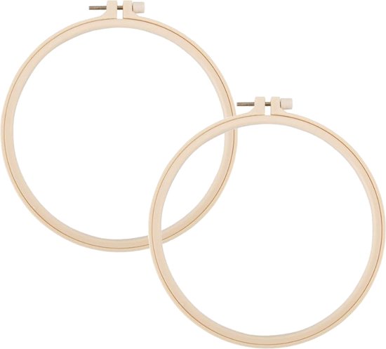 Borduurring Kunststof set 2 stuks – Borduurringen 20 cm – Geschikt Voor Borduren En Punch needle – Rond – Handwerk - Borduren