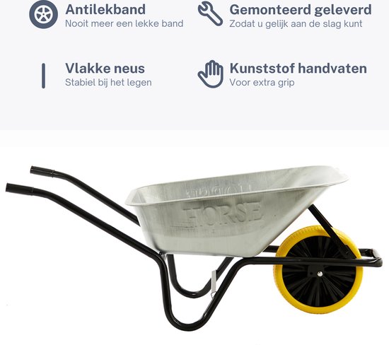 Horse Kruiwagen met antilek band - Gemonteerd geleverd van Haemmerlin. — afbeelding 2