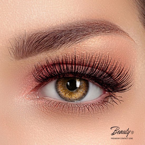 Beauty® kleurlenzen - Dubai Brown - jaarlenzen met lenshouder - bruine contactlenzen