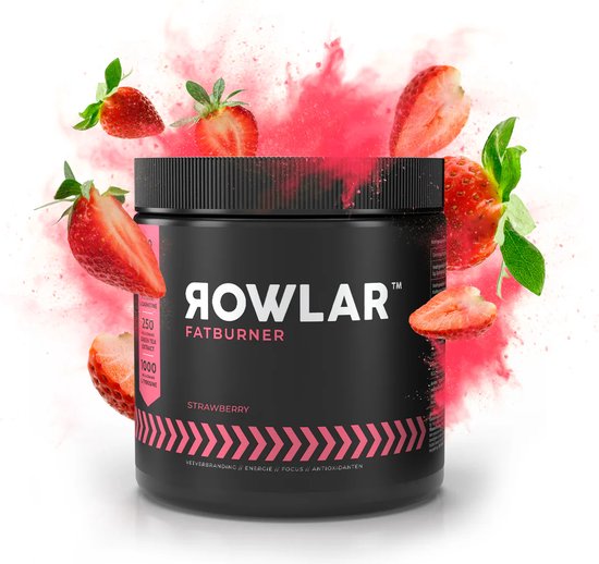 Foto: Rowlar fatburner aardbei 300 gram fitness supplementen 