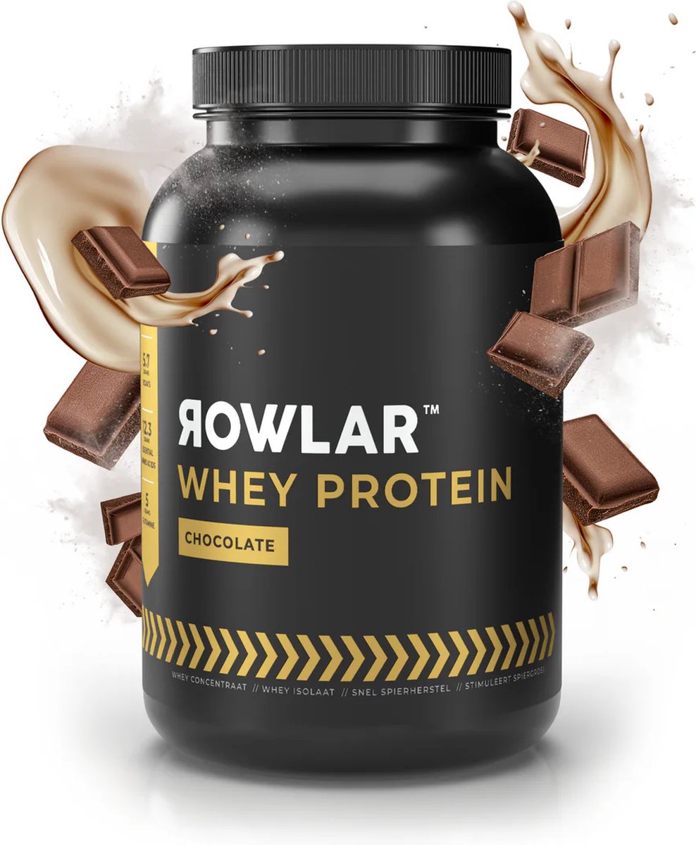 ROWLAR Whey Protein Chocolade - Proteinshake - Sport poeder - Fitness supplement - 1kg