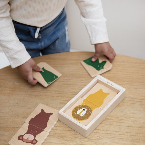 Trixie Puzzle combiné en bois avec animaux - Premier jouet bébé - À partir de 1 an - Éducatif - Pour garçons et filles