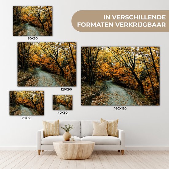 Toile Peinture Feuilles - Automne - Forêt - 40x30 cm - Décoration murale