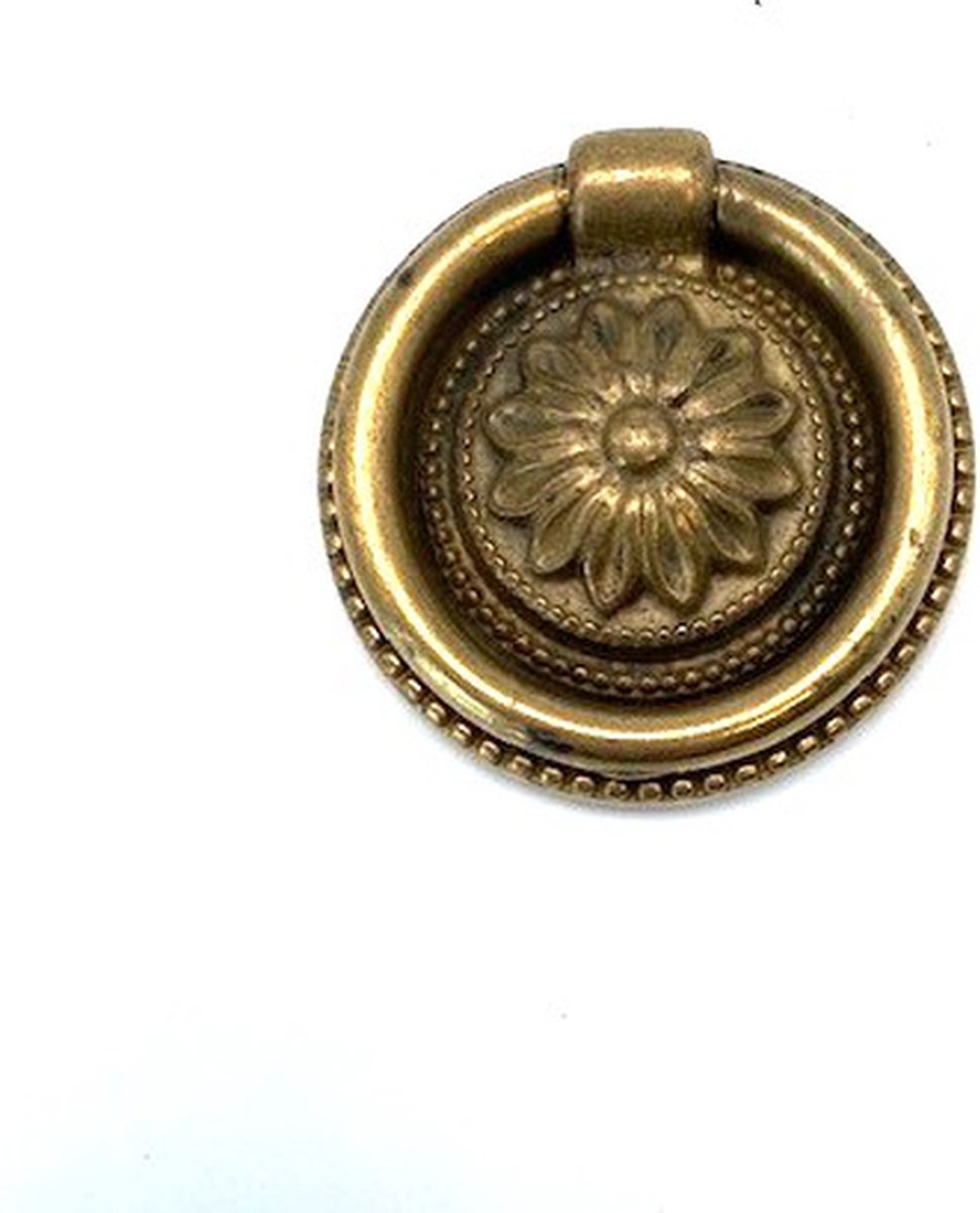 Ringgreep Messing antiek midden 47mm