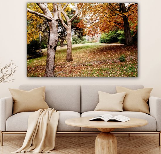 Tableau sur toile Automne - Arbres - Feuilles - nature - 140x90 cm - Décoration murale