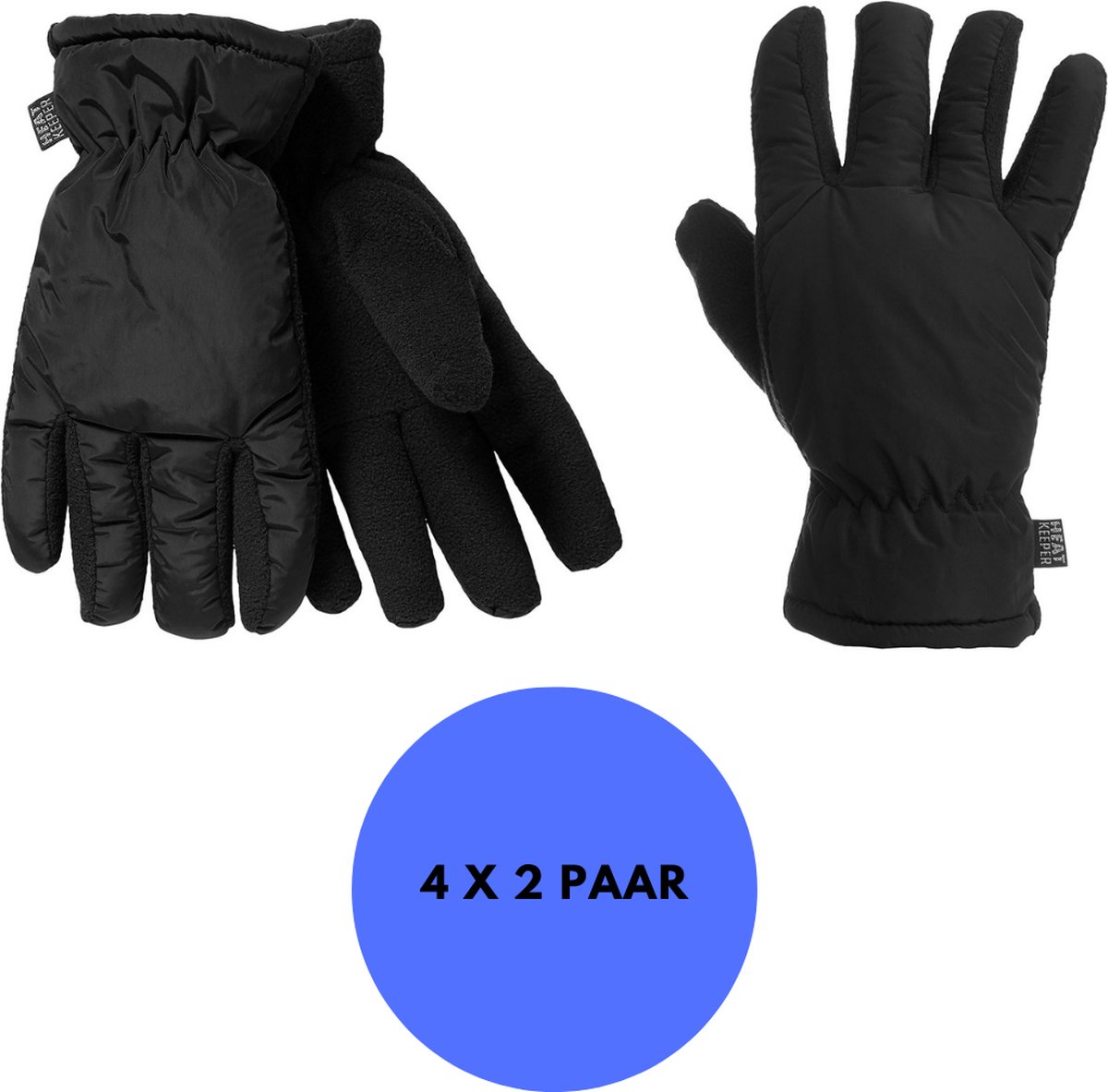 Heatkeeper Mega thermo handschoenen heren – 4-Paar Winter handschoenen Zwart