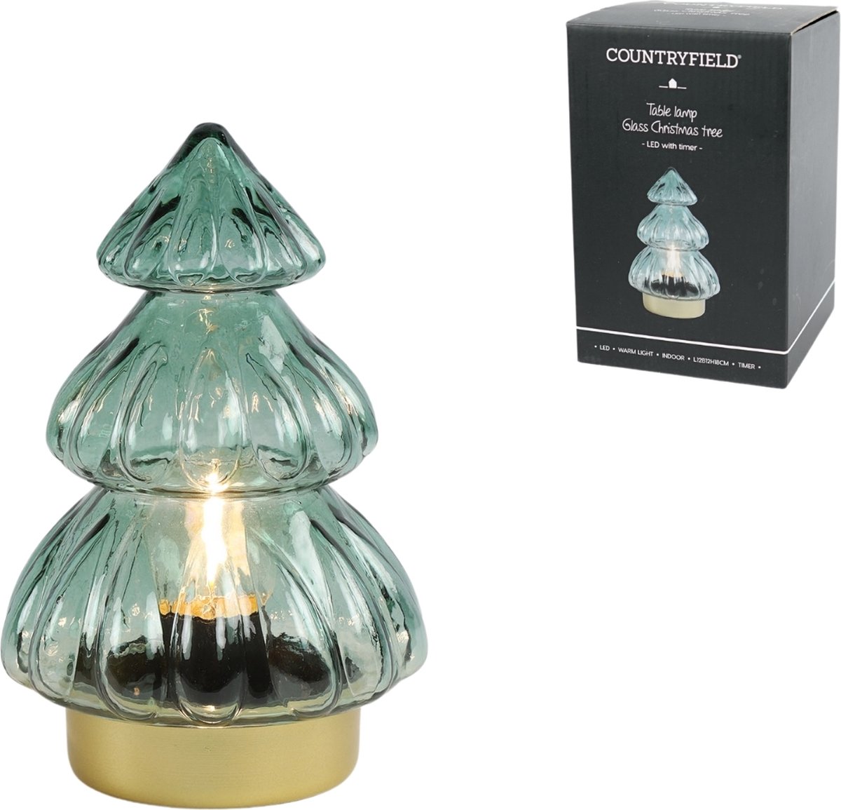 Kerstverlichting boom LED Leah S groen-L12B12H18CM