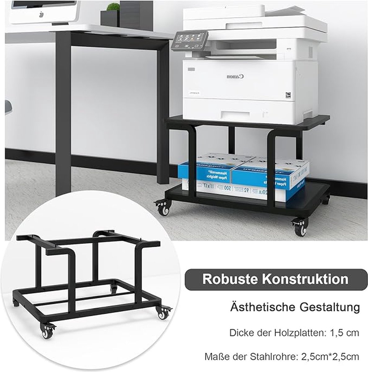 Equivera Printertafel - Printerkast - Printer Tafel - Tafel Voor Printer