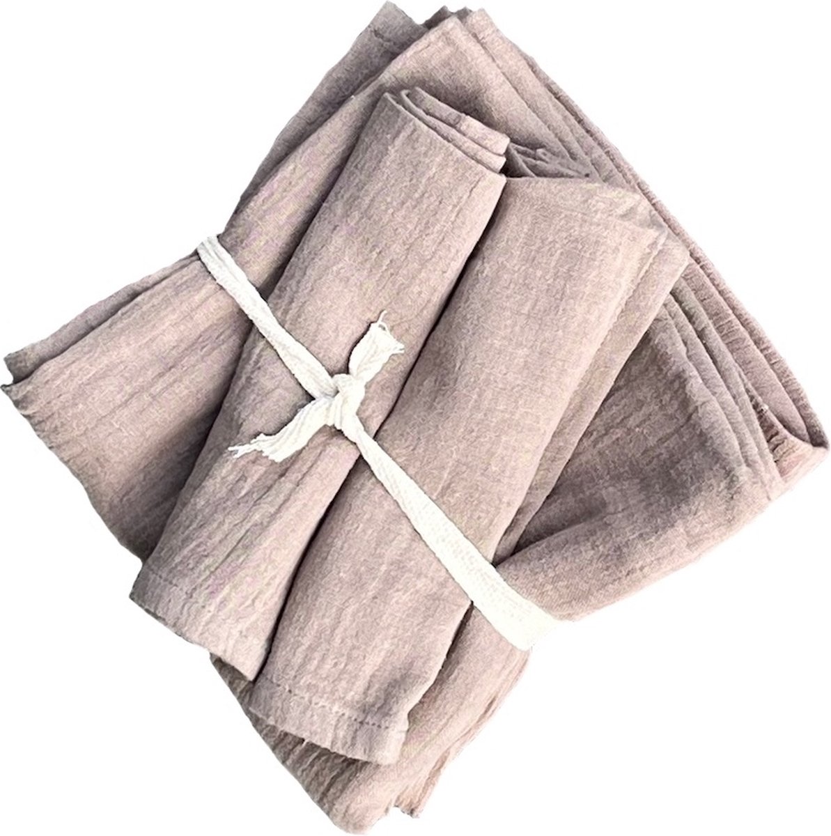Goedkoopste Set van 4 hydrofiele doeken - 65 x 65 - 30 x 30 - Spuugdoekje - Swaddle - taupe